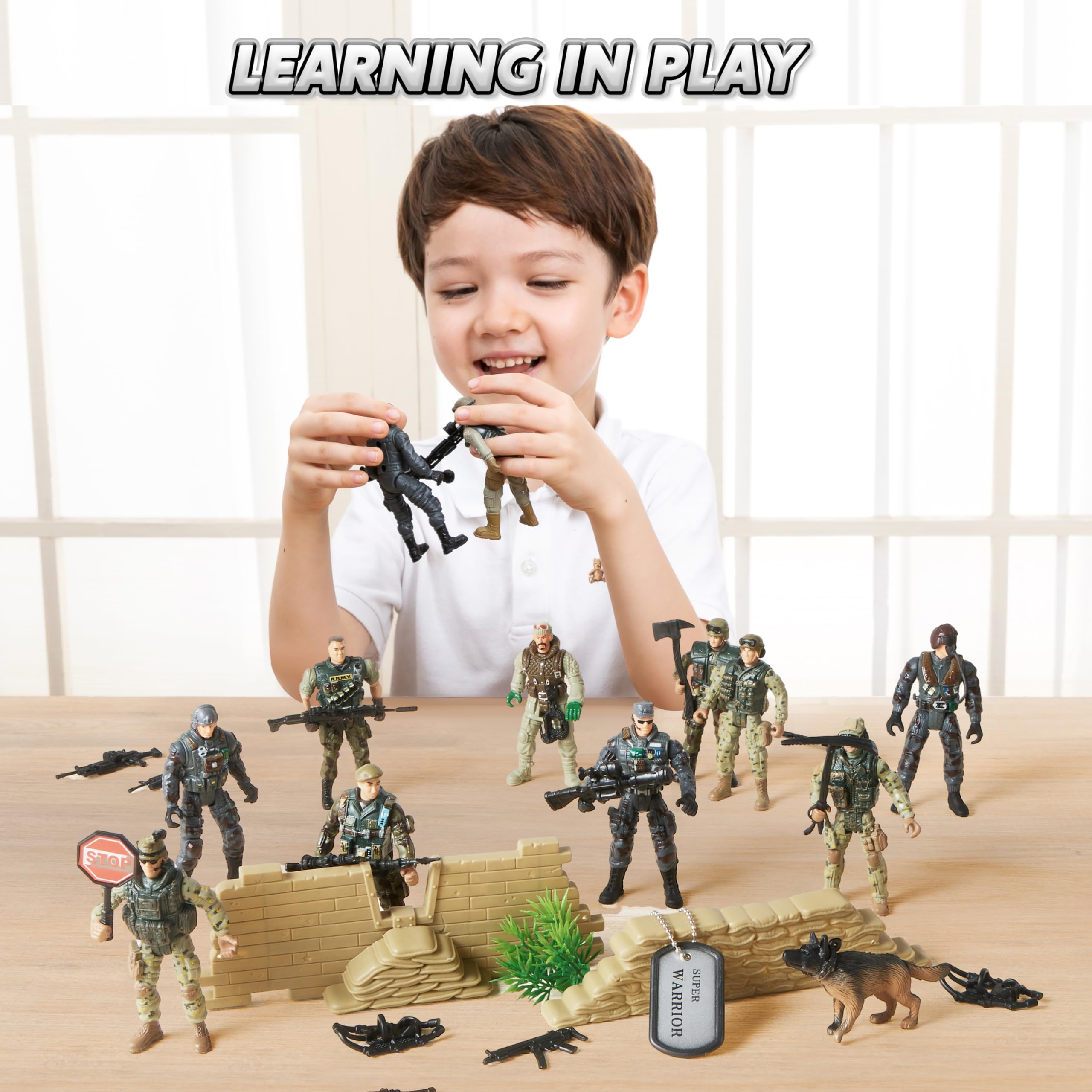JOYIN close-up shows detailed design across army, marine, and police figures
