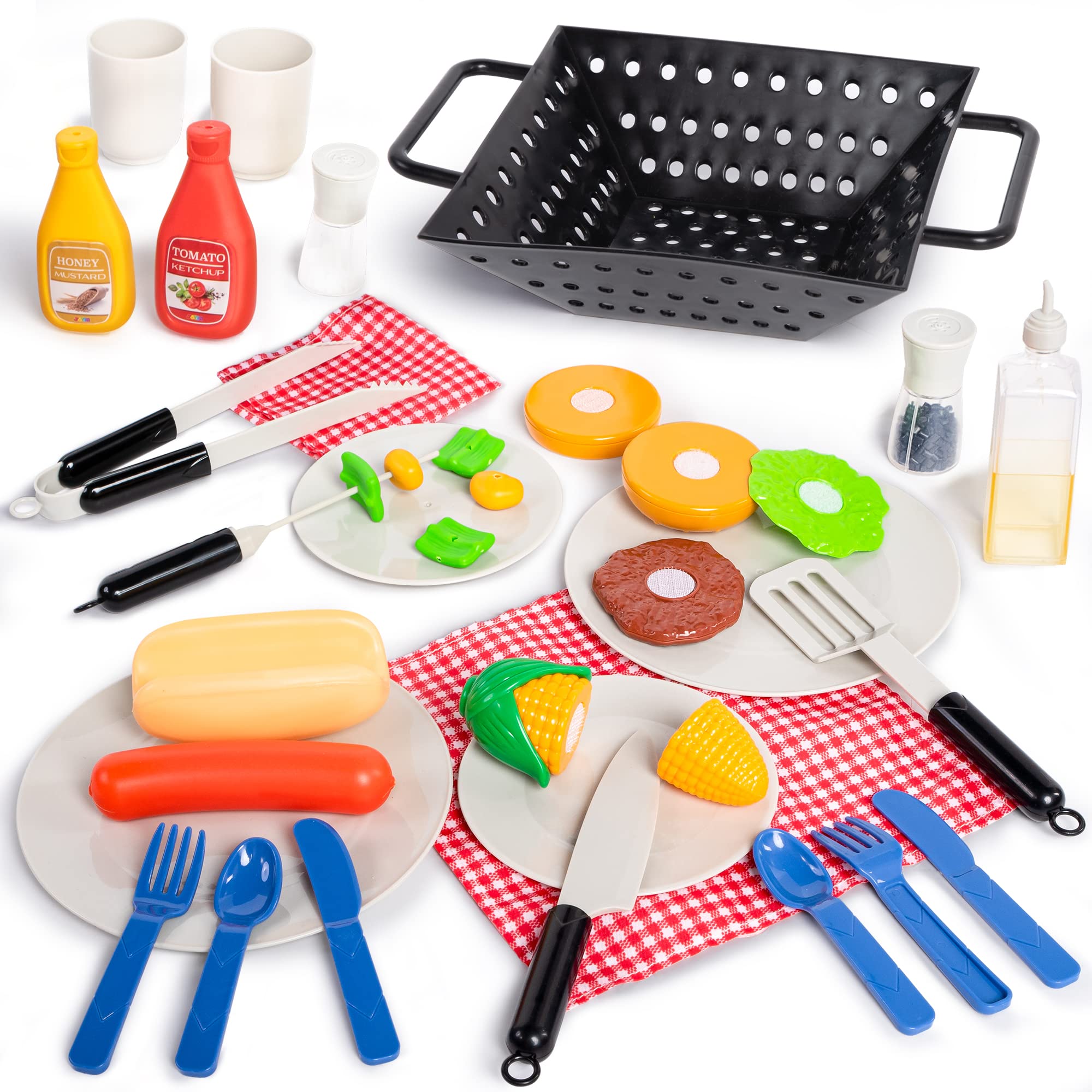 JOYIN condiment set ketchup mustard salt pepper for tasty pretend meals