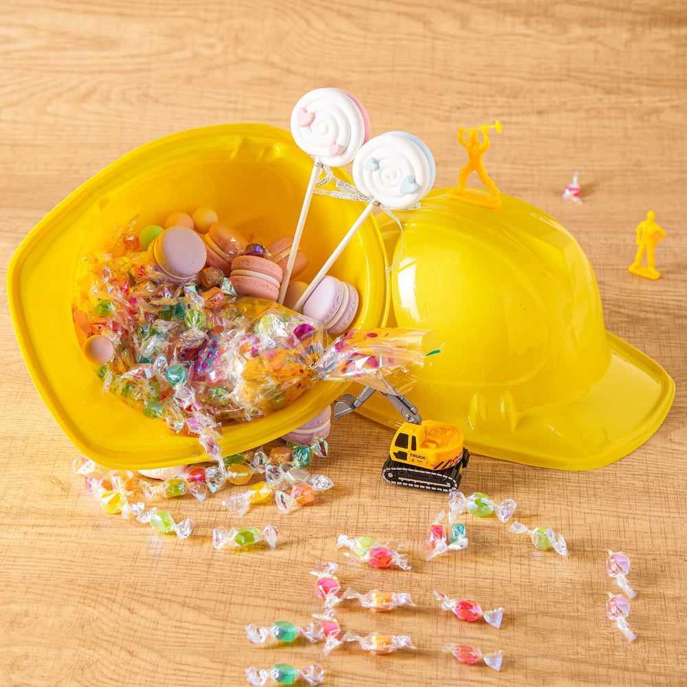 JOYIN construction-theme party decor featuring bright yellow hats for celebration