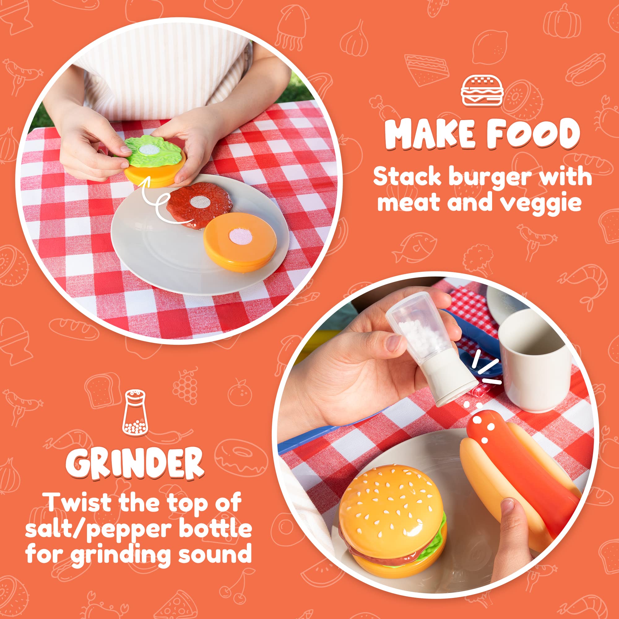 JOYIN cooking tools set with spatula and tongs for role play