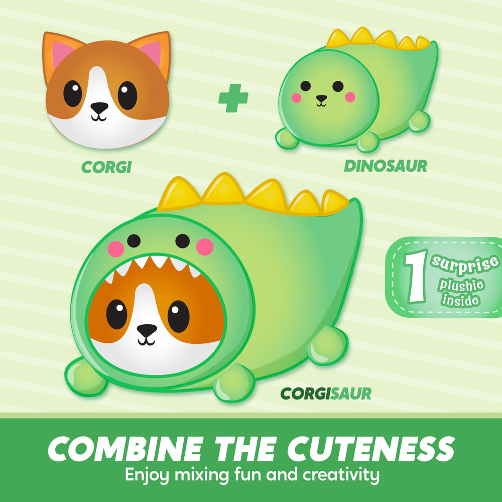 JOYIN CORGISAUR laying-down pose promotes relaxed nap-time comfort.
