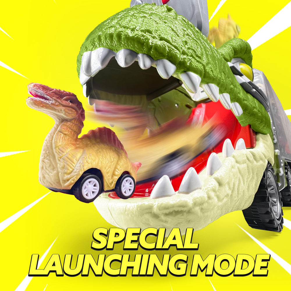 JOYIN die-cast dinosaur vehicles set adds durable play for active toddlers.