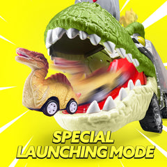 JOYIN die-cast dinosaur vehicles set adds durable play for active toddlers.