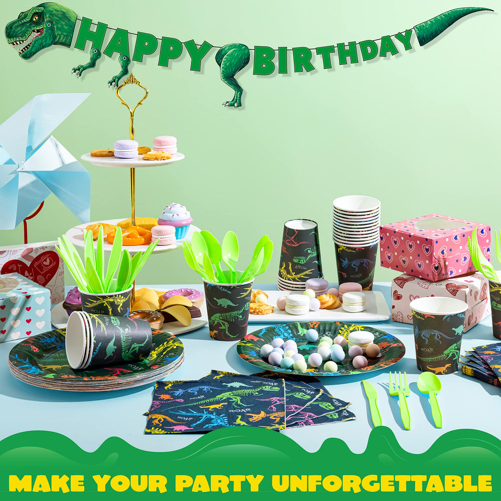 JOYIN dinosaur napkins—soft, absorbent 6.5x6.5 inch napkins for quick cleanup.