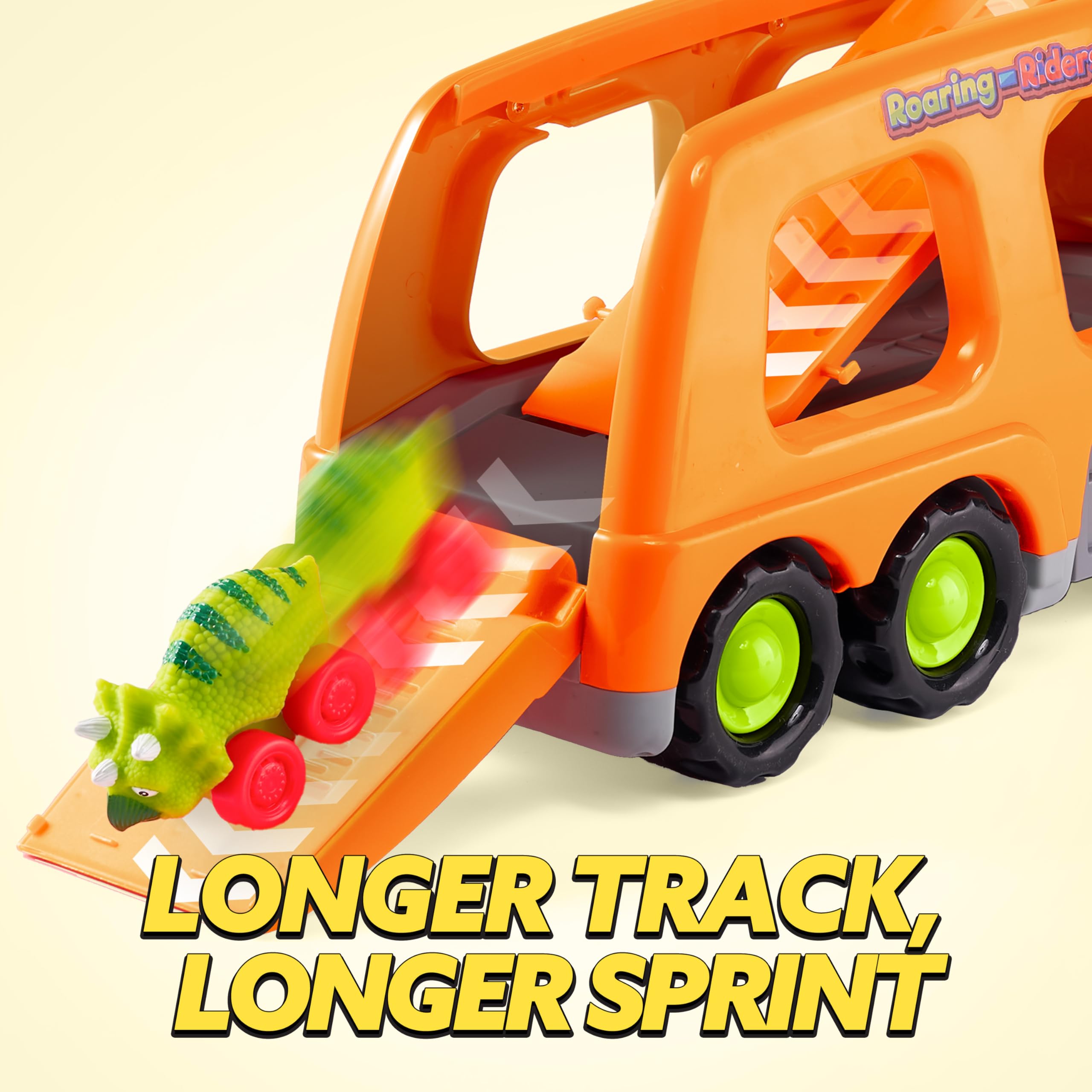 JOYIN Dinosaur Truck head features interactive sounds and LED lights for immersion