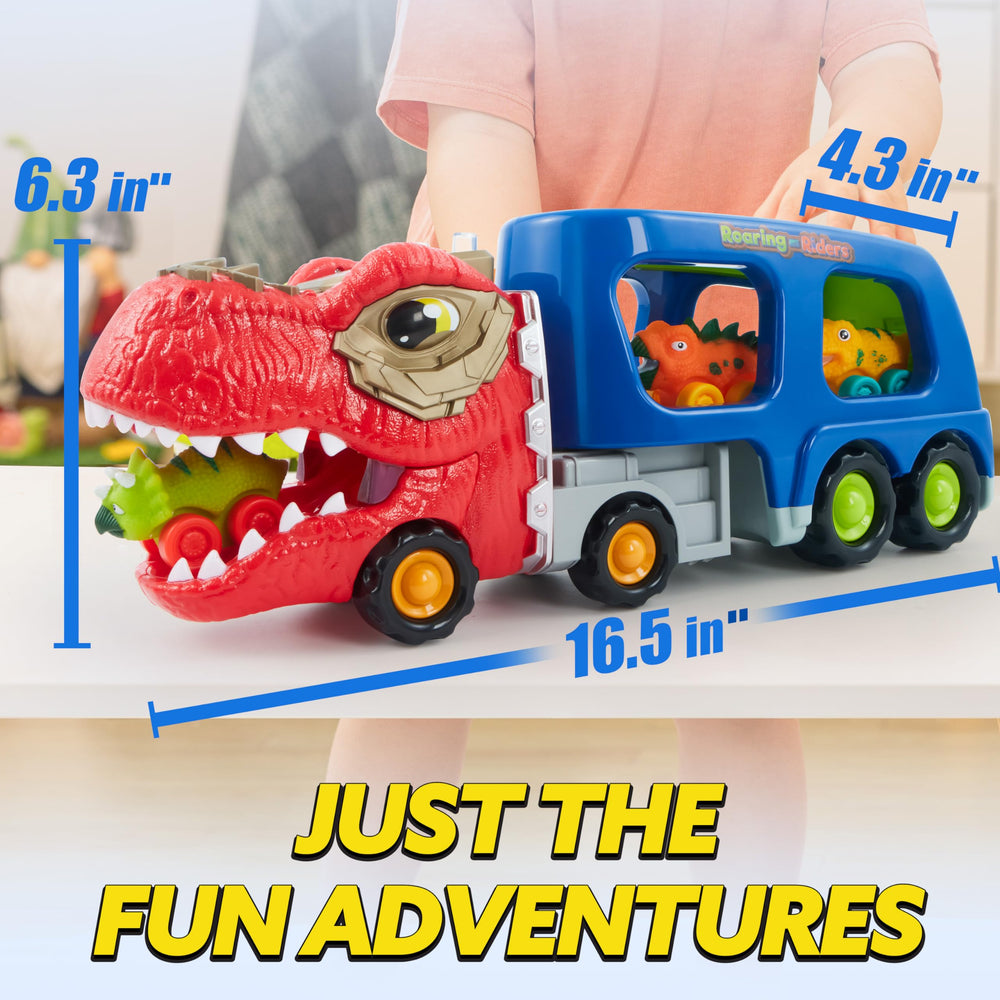 JOYIN dinosaur truck toy suitable for bath time with splash-safe cars