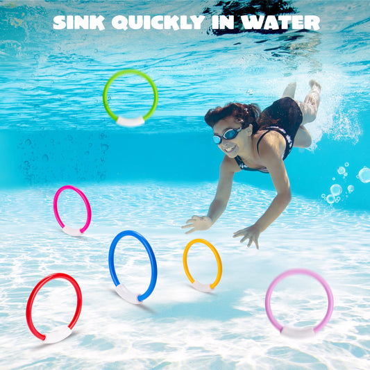 JOYIN Dive Rings underwater visibility improves with bright colors for quick retrieval