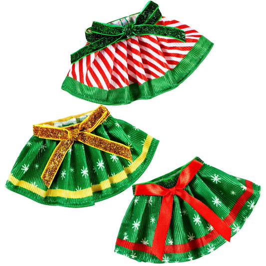JOYIN doll Christmas skirt red white stripe design for festive dress up