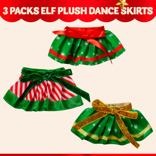 JOYIN doll Christmas skirt star dots with gold sash for playful styling