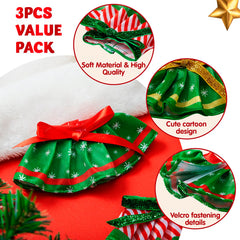 JOYIN doll Christmas skirt star dots with red sash enhances outfits for photos