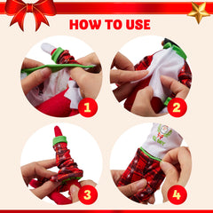 JOYIN red-green pants sweater set for dolls, easy dress-up.