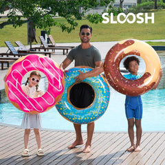 JOYIN Donut Pool Float glitter inside close-up showing sparkling interior.