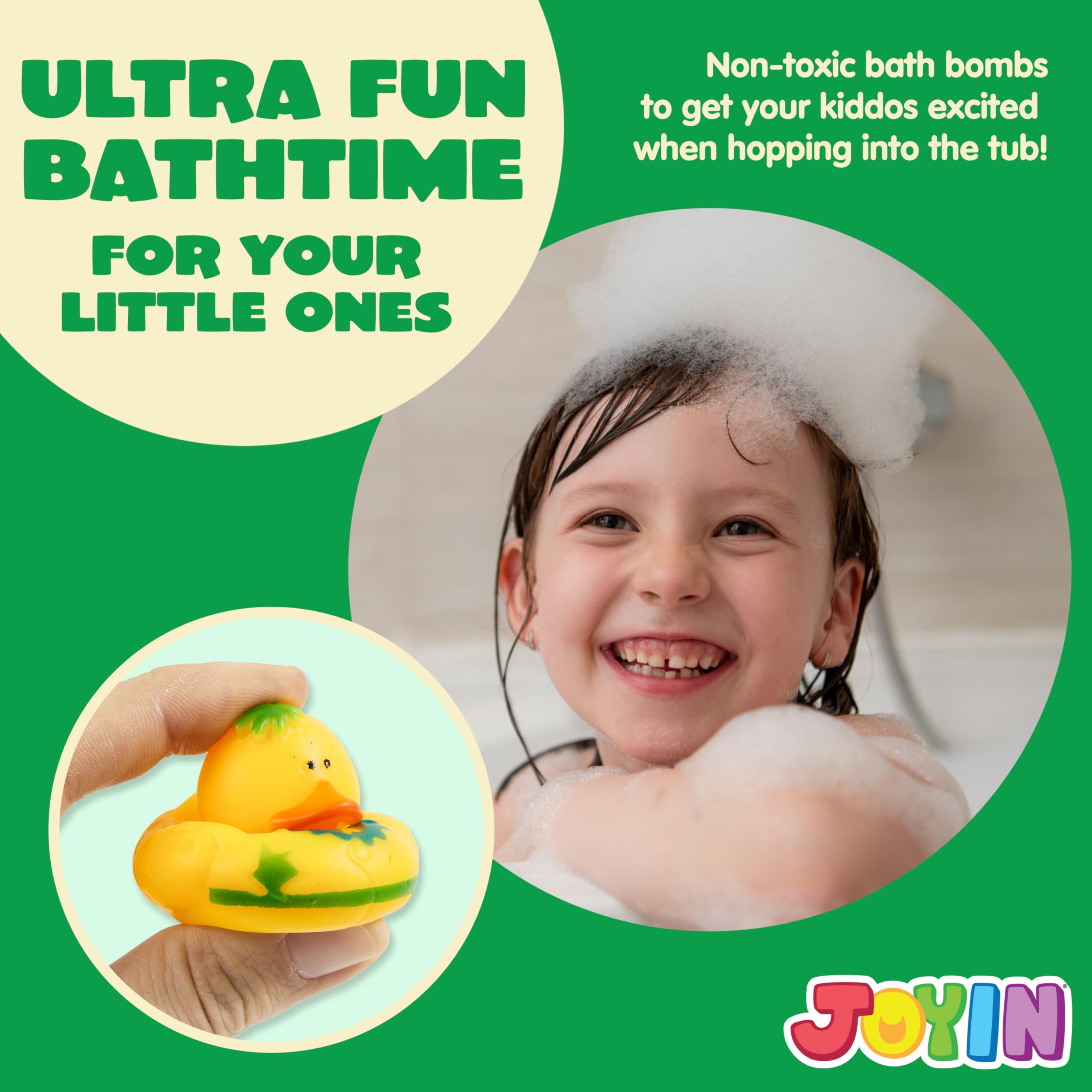 JOYIN ducks floating in a bathtub demonstrating safe buoyant play and easy retrieval for kids