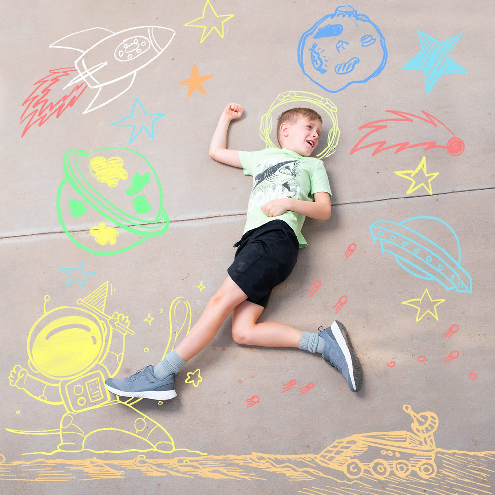 JOYIN easy-cleanup chalk helps keep outdoor spaces tidy.