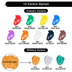 JOYIN easy-squeeze bottles with labeled colors for mess-free painting sessions.