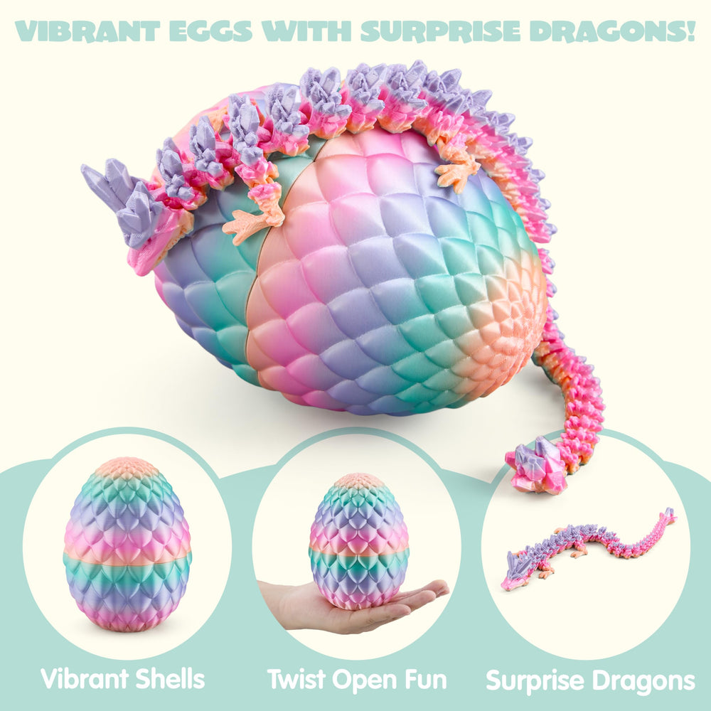 JOYIN egg-opening reveals dragon inside, perfect for imaginative play and display.