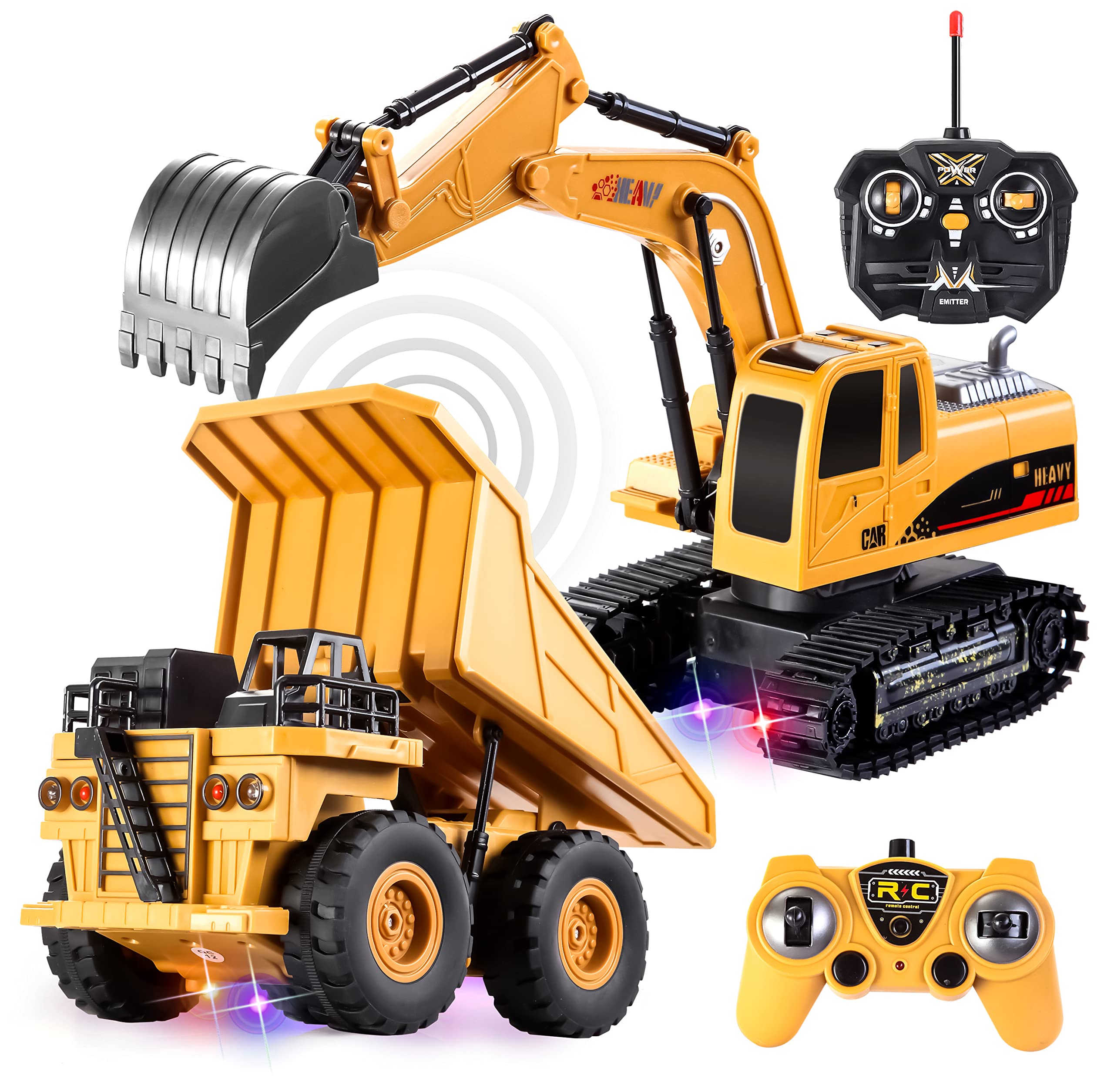 JOYIN excavator RC in digging action for imaginative play and coordination