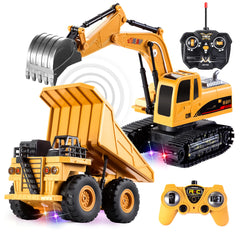 JOYIN excavator RC in digging action for imaginative play and coordination