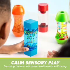 JOYIN fidget tubes closeup color swirl illustrates soothing visual stimulation.