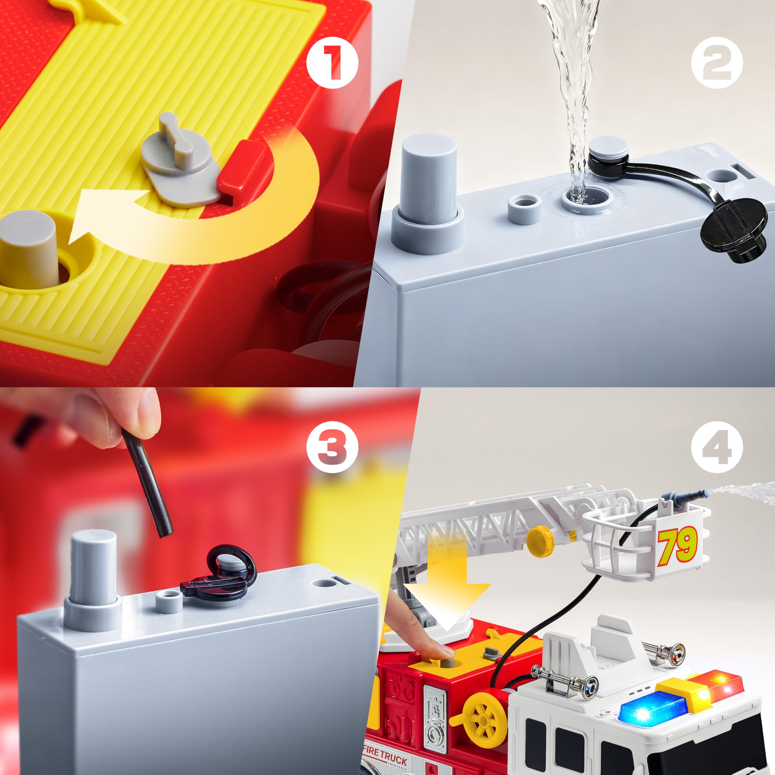 JOYIN fire truck water sprinkler in action for interactive play