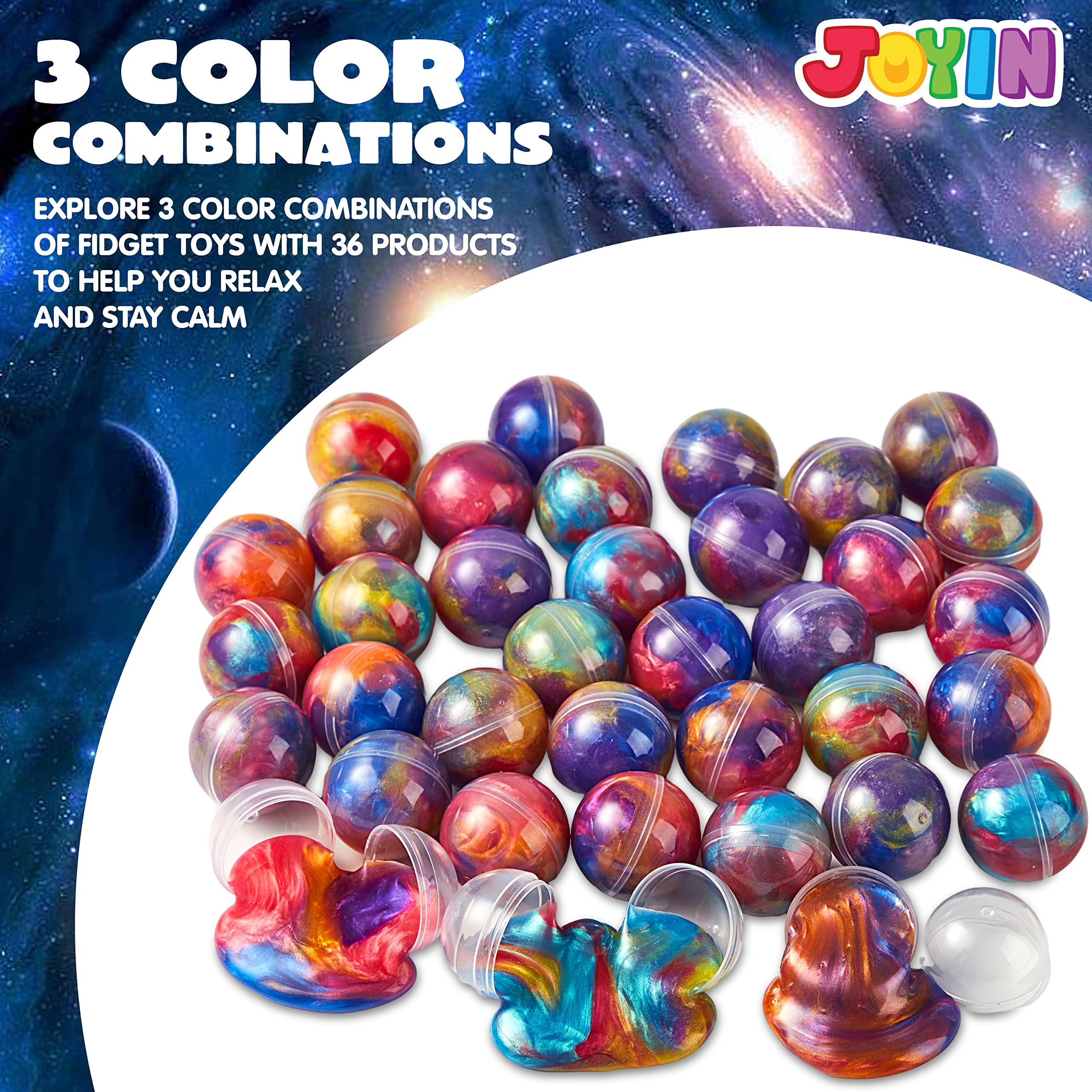JOYIN galaxy slime ball green-pink blend, stretchy fun for kids' activities and rewards