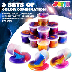 JOYIN Galaxy Slime Cups showcase shimmering colors for engaging hands-on play.