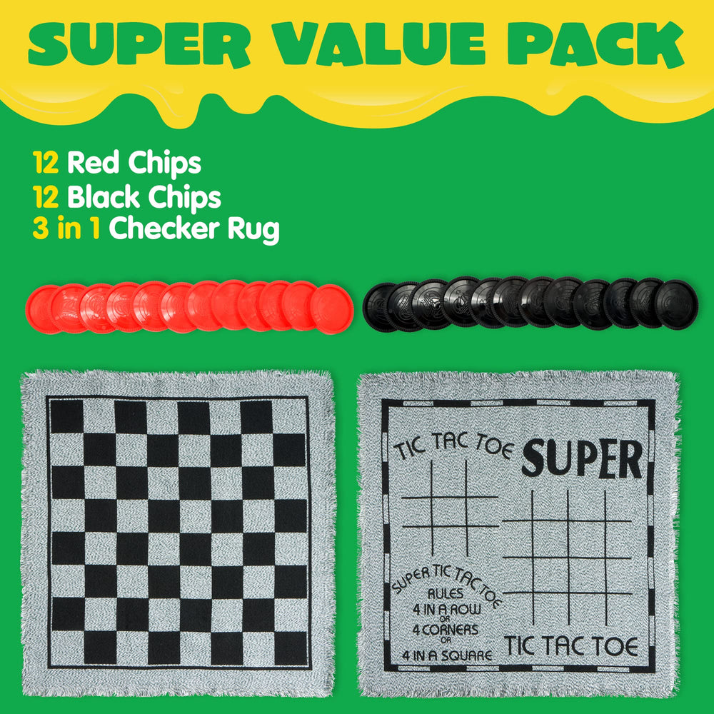 JOYIN giant red and black checkers chips for bold, easy gameplay