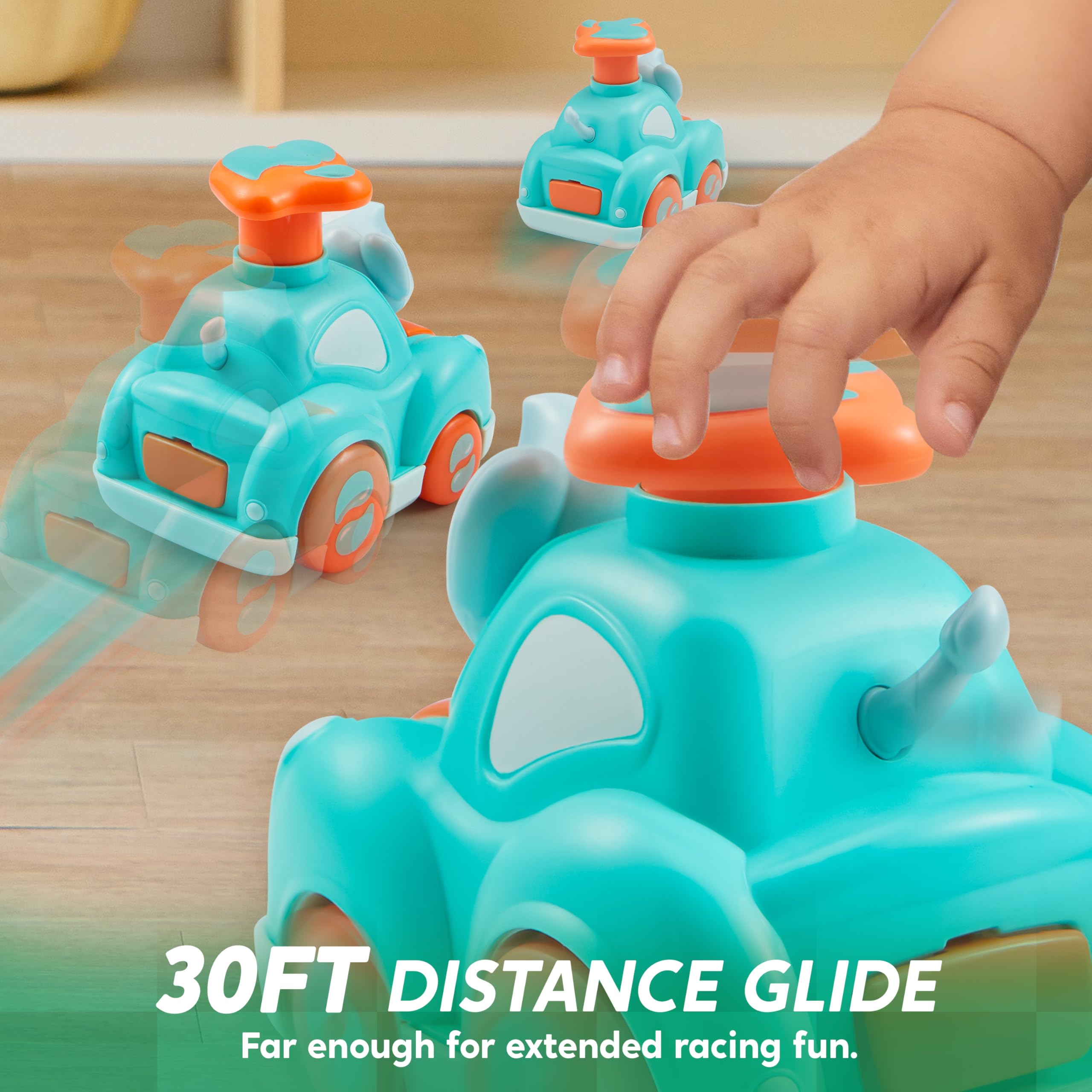 JOYIN glide distance up to 30ft on carpets and floors.
