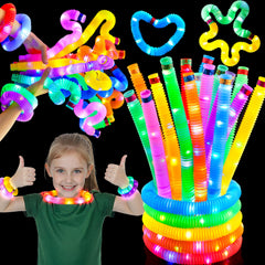 JOYIN glow tubes 18-pack in neon colors for glow party favors and trick-or-treat.