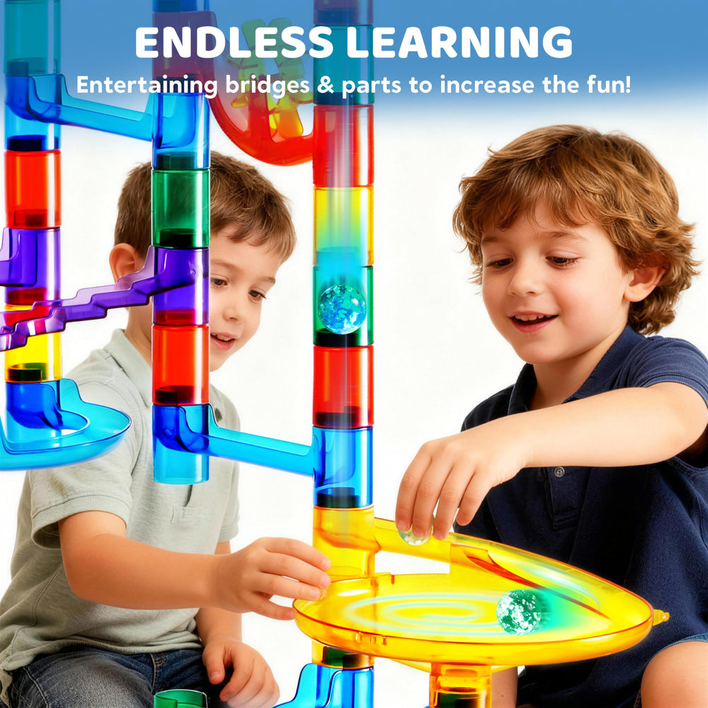 JOYIN glowing marble run assembly guide helps kids learn step by step.