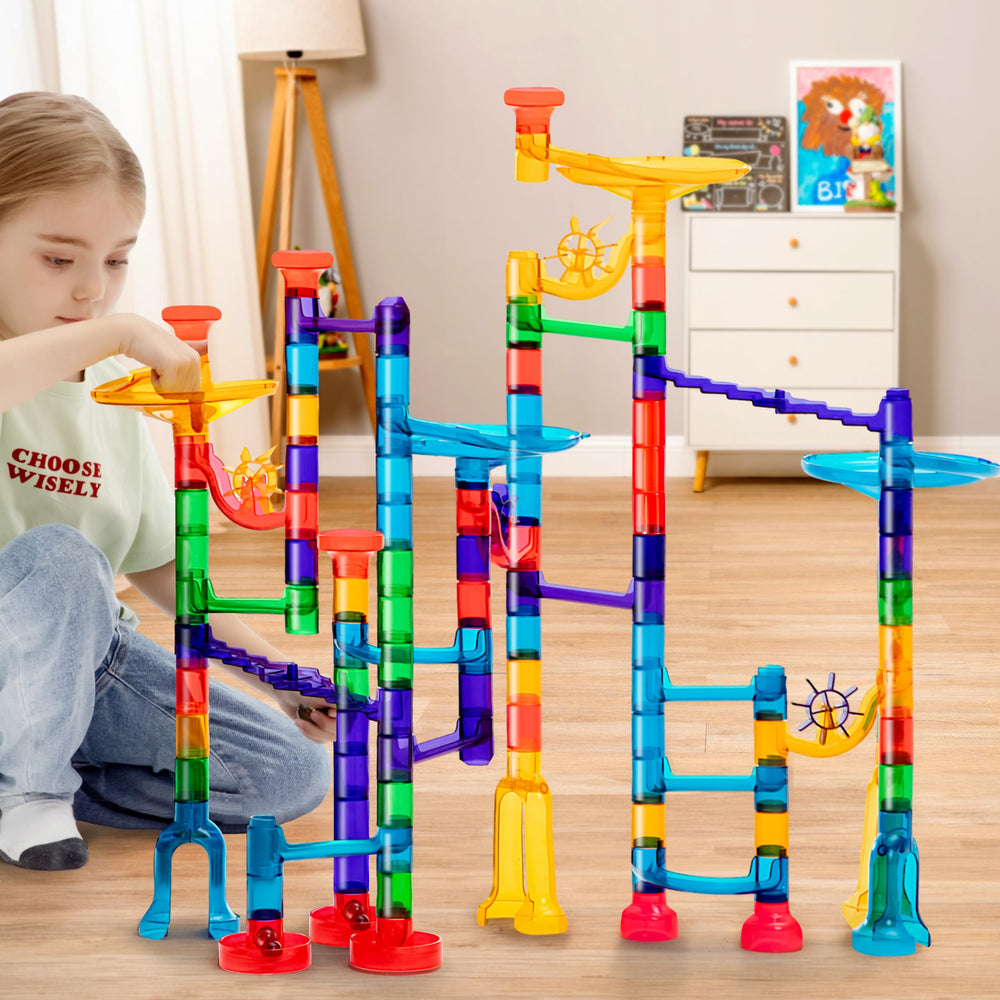 Kids playtime with JOYIN marble run encourages concentration and creativity