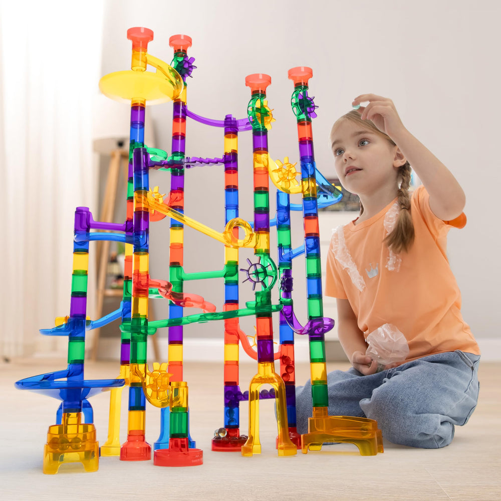 JOYIN glowing marble run non-toxic design ensures safe play.