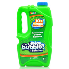 JOYIN green bubble solution bottle ready for outdoor play and refills.