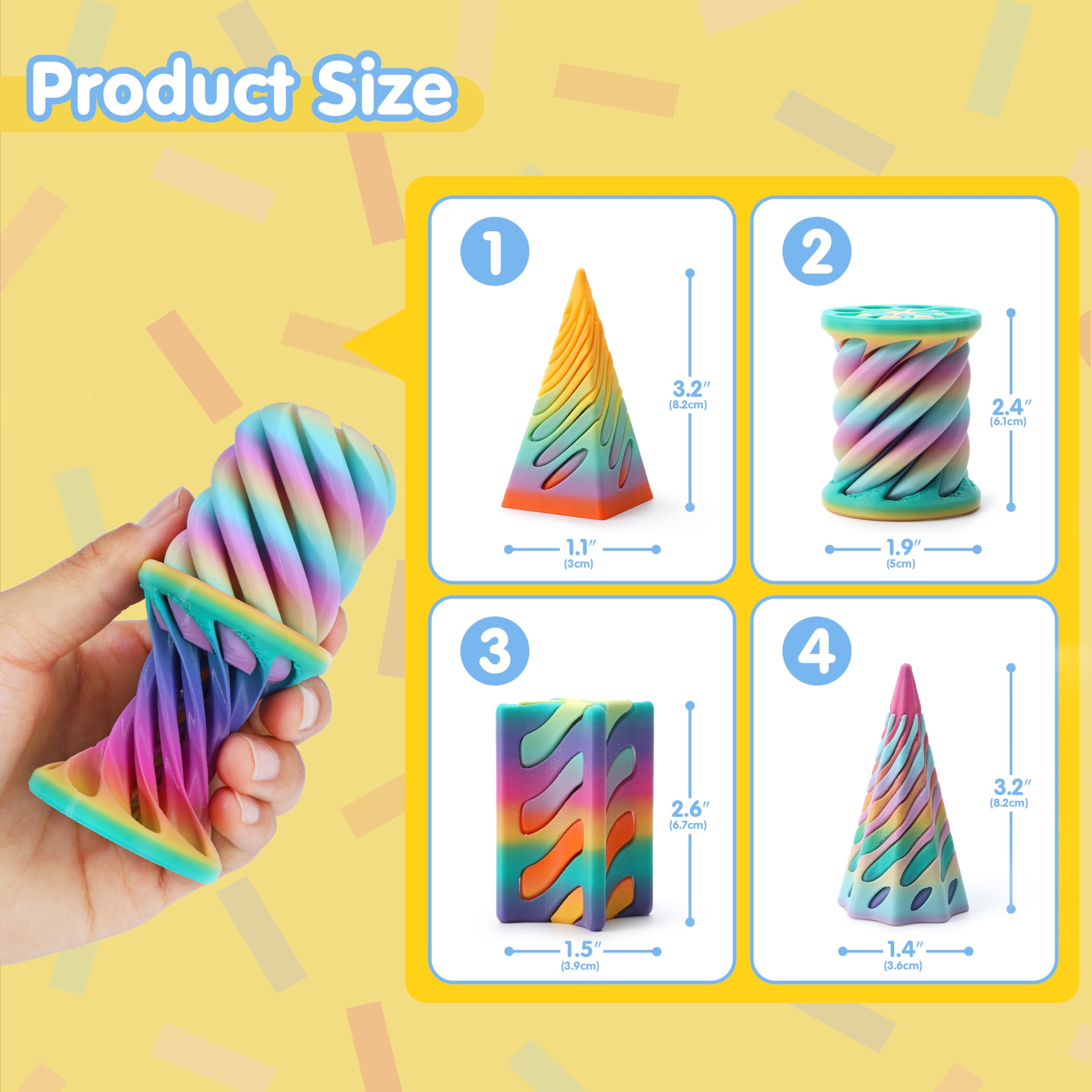 JOYIN impossible cone fidget cylinders side view for smooth passthrough play