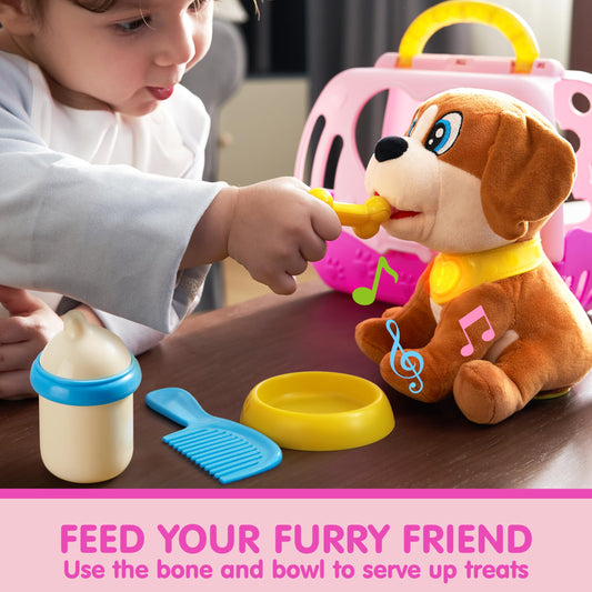JOYIN interactive plush dog music button encourages early learning through sound