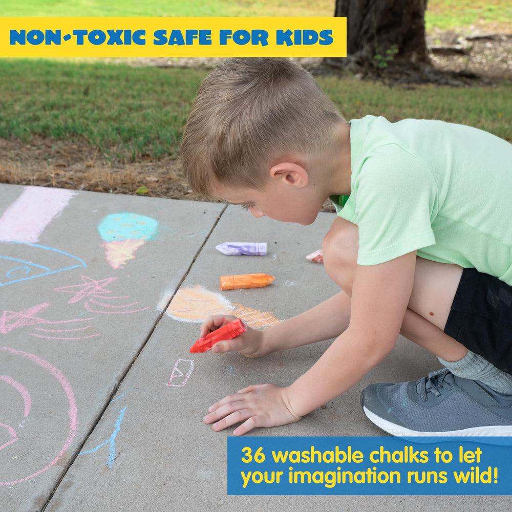 JOYIN kid-friendly chalks wash off easily after outdoor art sessions