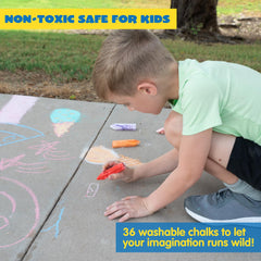 JOYIN kid-friendly chalks wash off easily after outdoor art sessions