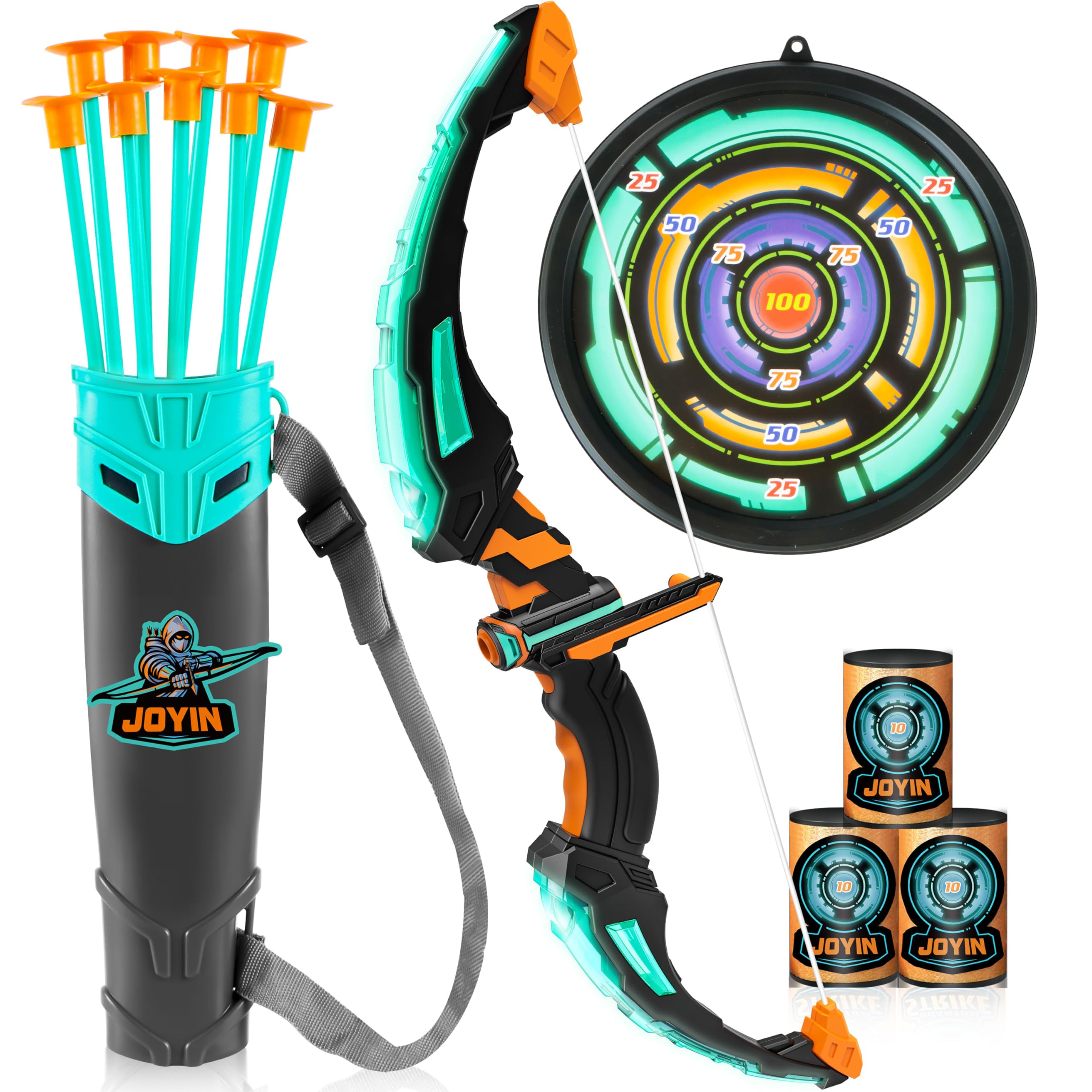JOYIN kids bow and arrow set wide shot for active indoor and outdoor play