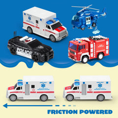 JOYIN kids playing with emergency vehicles for safe, imaginative role-play.