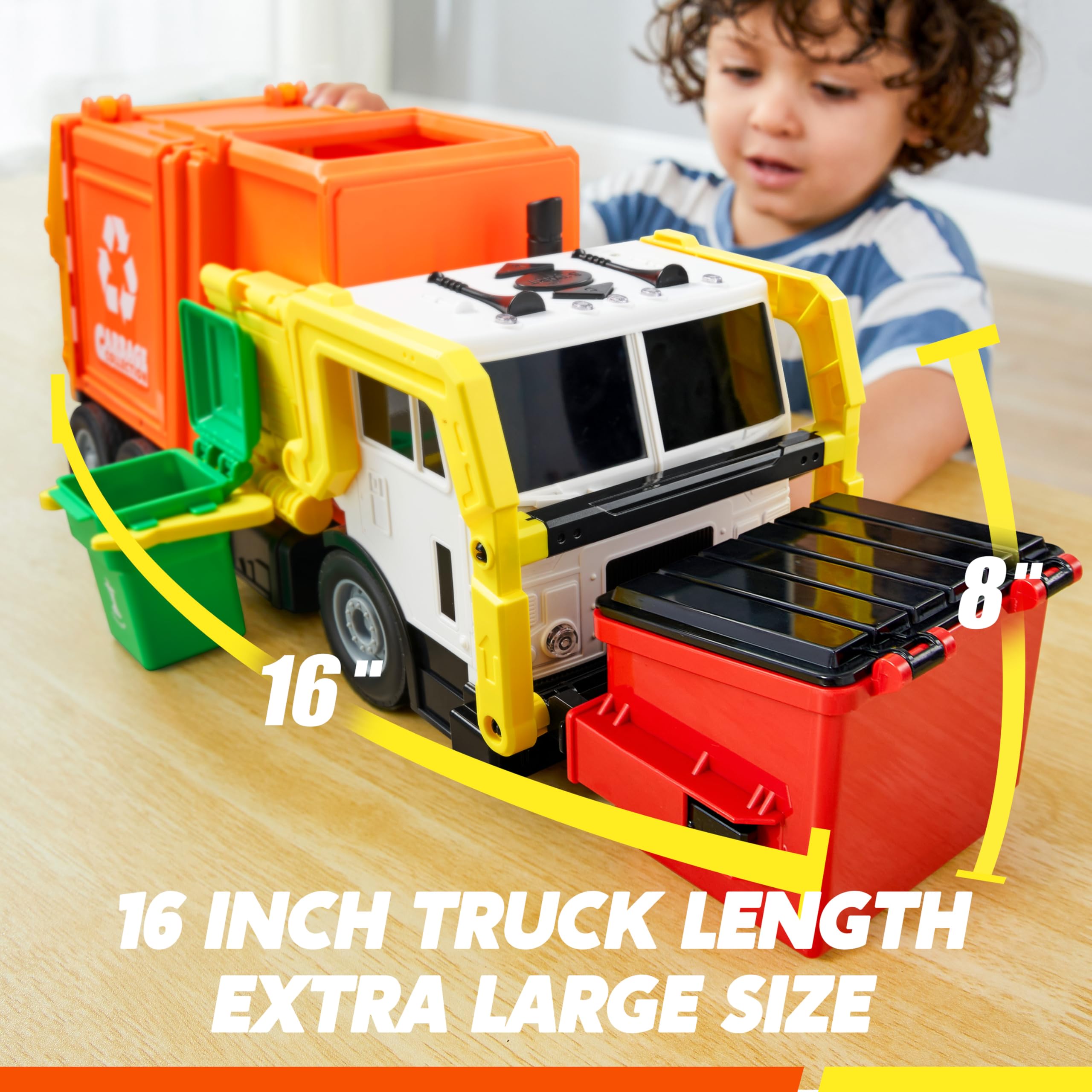 JOYIN garbage truck side-loader lifting bins during pretend collection