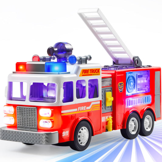 JOYIN LED fire truck projections captivate toddlers during quiet playtime.