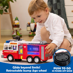 JOYIN LED fire truck volume control keeps play considerate for all rooms.