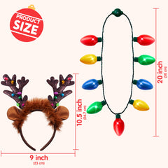 JOYIN LED necklace closeup highlights vibrant bulbs and color options