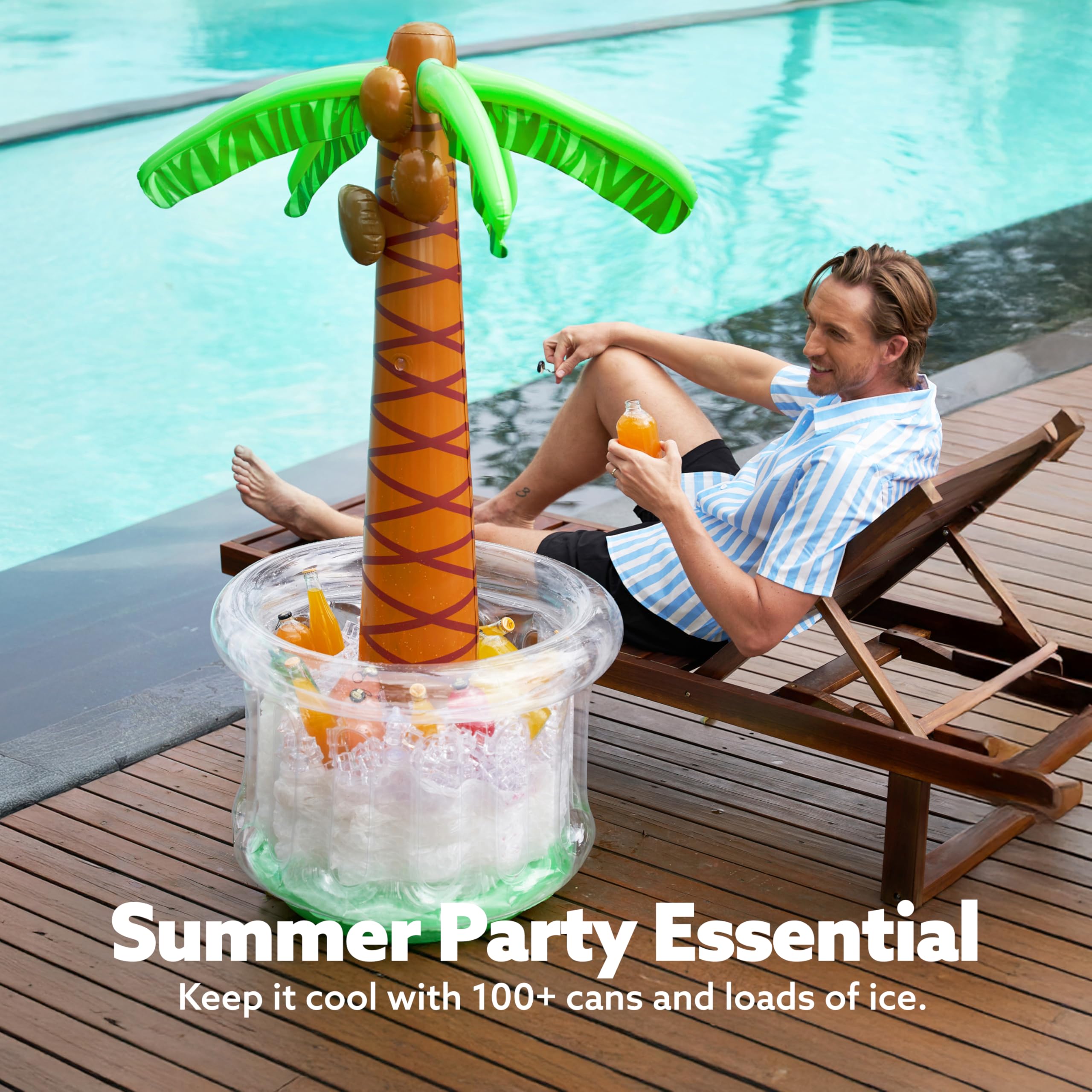 JOYIN luau-themed decor adding tropical vibes to pool parties.