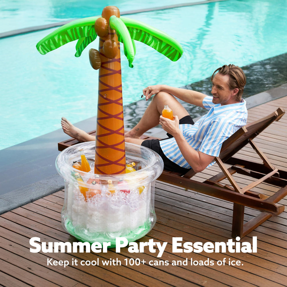JOYIN luau-themed decor adding tropical vibes to pool parties.