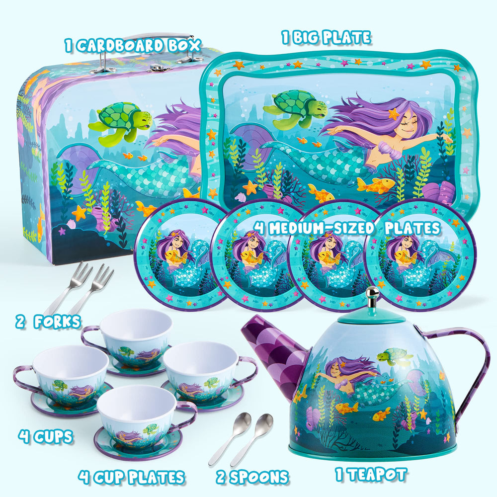 JOYIN mermaid tea party cups for cooperative pretend play with friends.