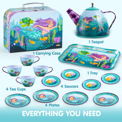 JOYIN Mermaid Tea Party Cups shown for sharing pretend tea time