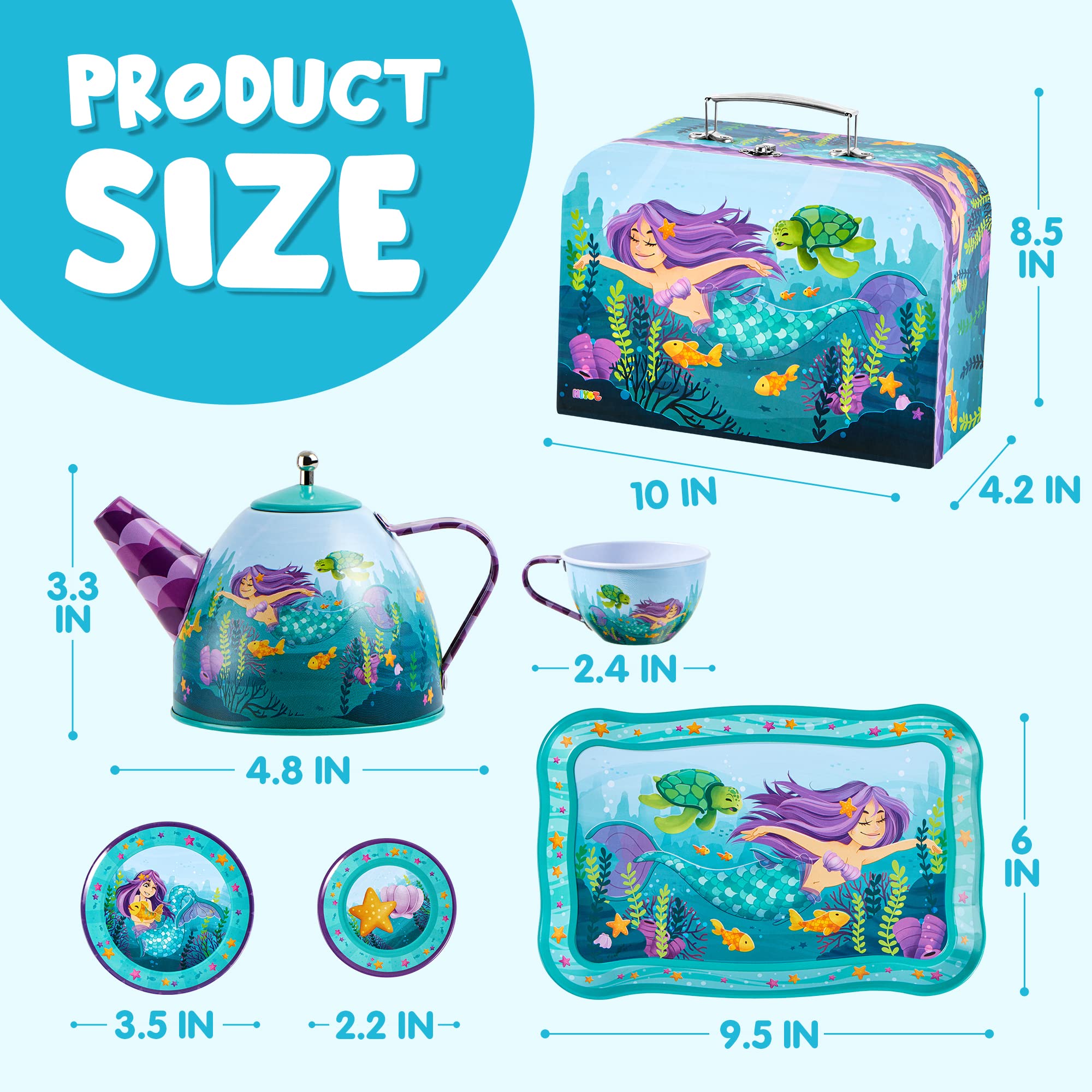 JOYIN Mermaid Tea Party Mermaid Case portable carrying case