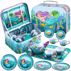 JOYIN Mermaid Tea Party Teapot in bright mermaid design for imaginative play
