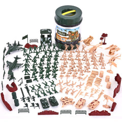 JOYIN military soldier figures playset bucket for imaginative battles and group play.